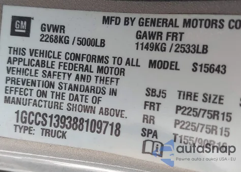 2008 Chevrolet Colorado Lt from USA, damaged, VIN 1GCCS139388109718